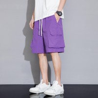 工装短裤男士夏季薄款潮牌宽松直筒休闲速干透气冰丝五分裤大裤衩