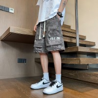 新款大码休闲短裤男生夏季薄款五分马裤男生宽松男款运动工装裤子