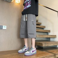 2024新款男士七分裤夏季薄款宽松直筒学生裤子外穿透气休闲潮短裤