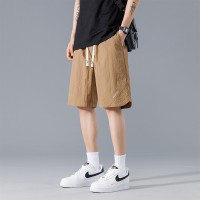 夏天休闲短裤男生夏季薄款宽松沙滩马裤冰丝中裤男士运动五分裤子