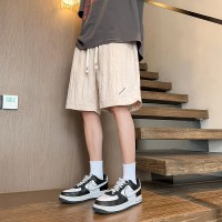 夏天休闲短裤男生夏季薄款宽松沙滩马裤冰丝中裤男士运动五分裤