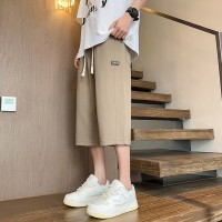 2024新款华夫格短裤男夏季薄款潮牌ins休闲七分裤子外穿宽松直筒