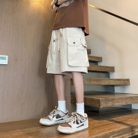 新款透气工装短裤男士中裤夏季薄款潮牌宽松直筒休闲宽松休闲五分