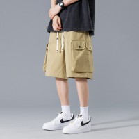 新款透气工装短裤男士中裤夏季薄款潮牌宽松直筒休闲宽松休闲五分