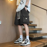 大码工装短裤男男士运动休闲美式中裤男生速干宽松五分裤子潮牌
