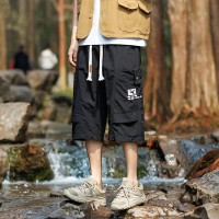户外男士七分裤夏季薄款宽松直筒学生裤子外穿透气休闲潮短裤
