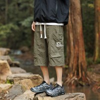 户外男士七分裤夏季薄款宽松直筒学生裤子外穿透气休闲潮短裤