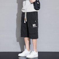 户外男士七分裤夏季薄款宽松直筒学生裤子外穿透气网眼休闲潮短裤