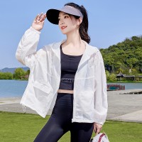 2024夏季新款防晒服短款大版休闲连帽拉链款