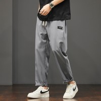 冰丝裤子男士夏季薄款运动速干直筒宽松垂感阔腿裤休闲长裤男款潮