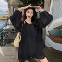 新款现货长袖防晒衣短裤天丝两件套女202A