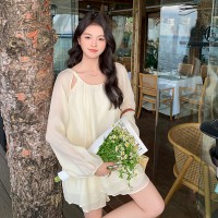 新款现货长袖防晒衣短裤天丝两件套女202A