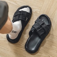 高级感潮牌拖鞋男夏外穿编织溶解厚底凉拖鞋沙滩一字拖鞋9022