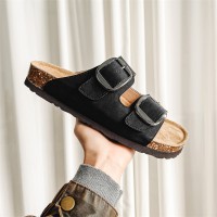 夏季新款凉鞋情侣小众搭扣软底外穿拖鞋一脚蹬懒人鞋9505