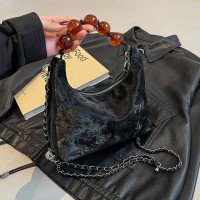 艾米兔女包时尚包包2024新款潮流洋气串珠轻奢休闲手提斜挎链条包