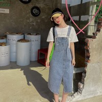 【现货主推】24夏新款时尚贴标牛仔背带裙ZB129