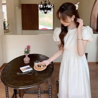 夏装现货韩版泡泡袖甜美仙女裙旅游连衣裙202A