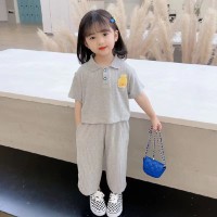 女童装夏季运动套装2024新款小儿童宝宝时髦休闲洋气网红短袖夏装