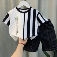 男童套装夏季2024年新款洋气网红儿童帅气时髦炸街休闲夏装两件套