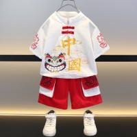 男童汉服套装2024新款洋气夏装风儿童短袖衣服中小童时髦童装