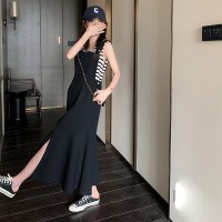 现货24夏新款开叉鱼尾连衣裙背带裙207