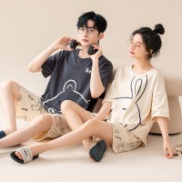 2024新款情侣睡衣夏季纯棉男款女士夏款夏天短袖卡通手家居服套装