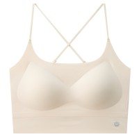 新品无痕细带交叉美背内衣女聚拢舒适带胸垫防走光可外穿运动吊带