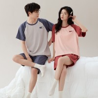 2024新款情侣睡衣夏季纯棉男款女士夏款套装春秋款韩风家居服夏天