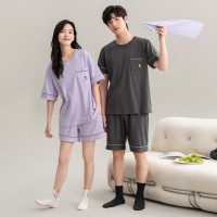 2024新款情侣睡衣夏季纯棉男款女士夏款套装春秋款韩风家居服夏天