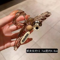 东大门可爱亚克力小狗抓夹女卡通后脑勺盘发夹百搭鲨鱼夹新款头饰