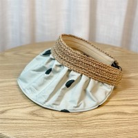 波点遮阳帽子女韩版百搭小清新防晒空顶帽夏季黑胶防紫外线沙滩帽