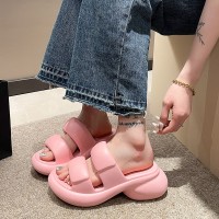 2024新款eva拖鞋女夏季外穿ins潮时尚厚底踩屎感高跟凉拖鞋