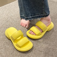 2024新款eva拖鞋女夏季外穿ins潮时尚厚底踩屎感高跟凉拖鞋