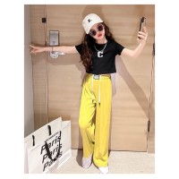 女童裤子夏装宽松冰丝阔腿休闲裤儿童中大童洋气薄款洋气新款长裤