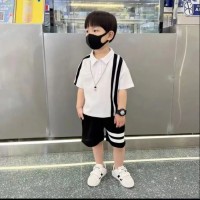 男童夏季套装2024新款儿童短袖两件套男孩子洋气上衣POLO衫两件套