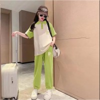 男童短袖T恤套装夏款2024新款大童洋气帅气夏季时髦男孩长裤夏装