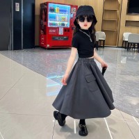女童夏季连衣裙套装中大童时髦洋气短袖T恤两件套儿童裙子夏装潮