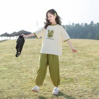 女童夏季套装2024新款夏装洋气时髦短袖夏款女大童休闲运动两件套