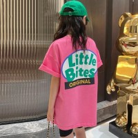 女童夏装t恤连衣裙2024新款儿童韩版洋气夏季网红半袖中长款裙子
