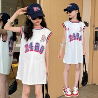 女童连衣裙夏季童装2024新款小女孩公主裙子运动风夏季洋气背心裙