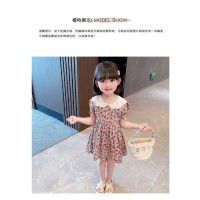 女童连衣裙2024夏季新款小童韩版休闲裙子女孩可爱风娃娃领公主裙