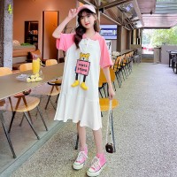 女童连衣裙夏季2024新款中大童洋气夏装公主裙儿童学院风POLO裙子