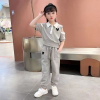 女童套装夏装2024新款儿童韩版女大童简约时尚衣服夏季网红两件套