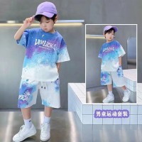 男童夏装套装2024新款儿童男孩夏季短袖运动服网红炸街男童速干衣