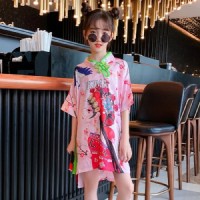 女童汉服连衣裙2024新款风儿童洋气T恤裙潮夏季女孩连衣裙