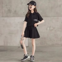 女童套装夏季2024新款时尚中大儿童短袖休闲运动T恤+短裤两件套装