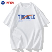 NASA联名白色短袖t恤夏季ins百搭情侣装宽松圆领潮牌纯棉半袖上衣