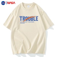 NASA联名白色短袖t恤夏季ins百搭情侣装宽松圆领潮牌纯棉半袖上衣
