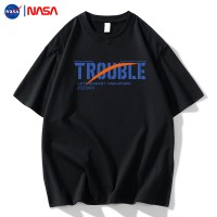 NASA联名白色短袖t恤夏季ins百搭情侣装宽松圆领潮牌纯棉半袖上衣