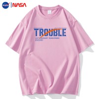 NASA联名白色短袖t恤夏季ins百搭情侣装宽松圆领潮牌纯棉半袖上衣